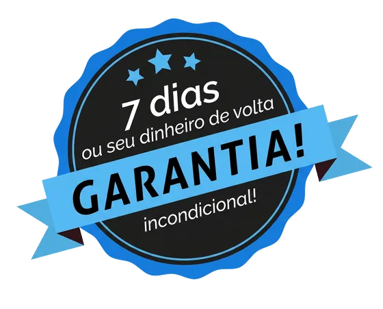 Selo de garantia incondicional de 7 dias ou seu dinheiro de volta